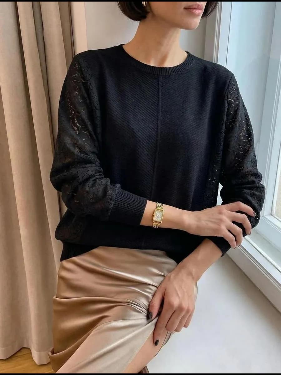 Джемпер нарядный кружевной рукав