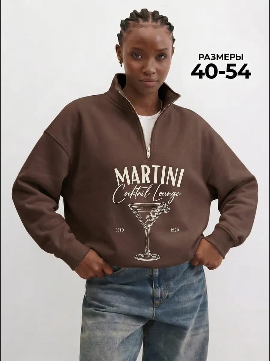 Свитшот с принтом больших размеров