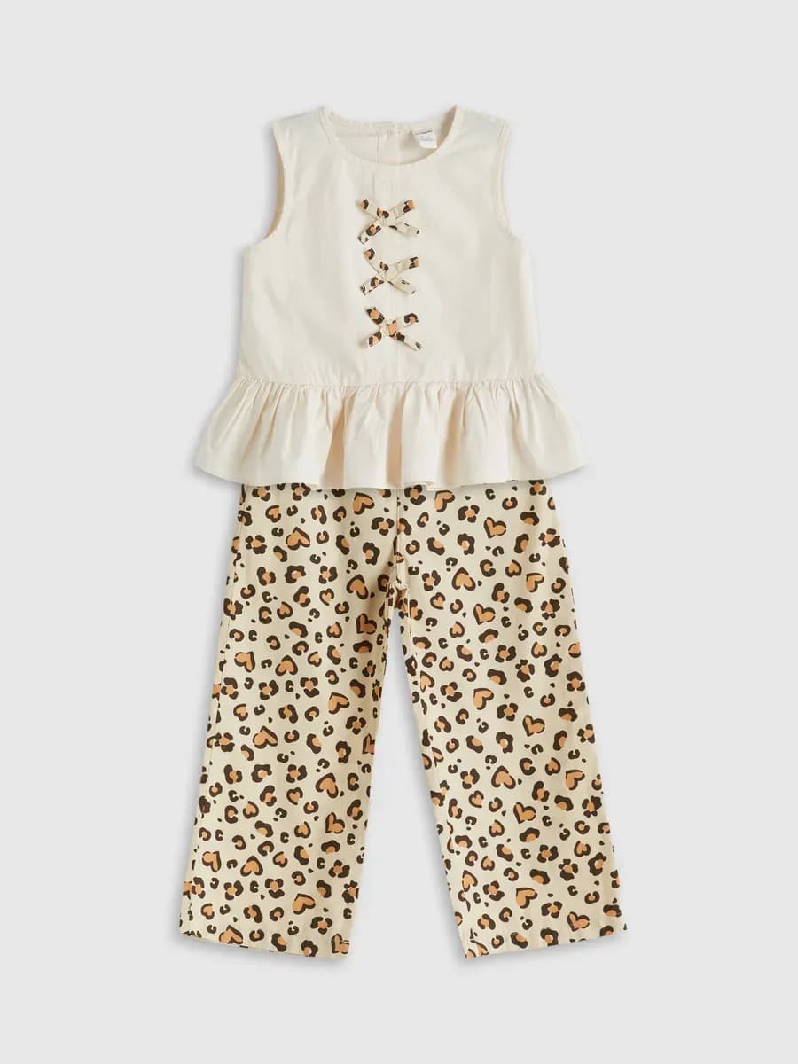 Блузка и брюки с круглым вырезом для девочек