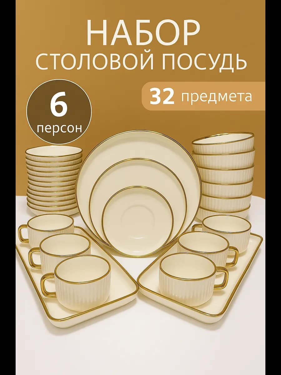 Сервиз столовый набор посуды 32 в 1