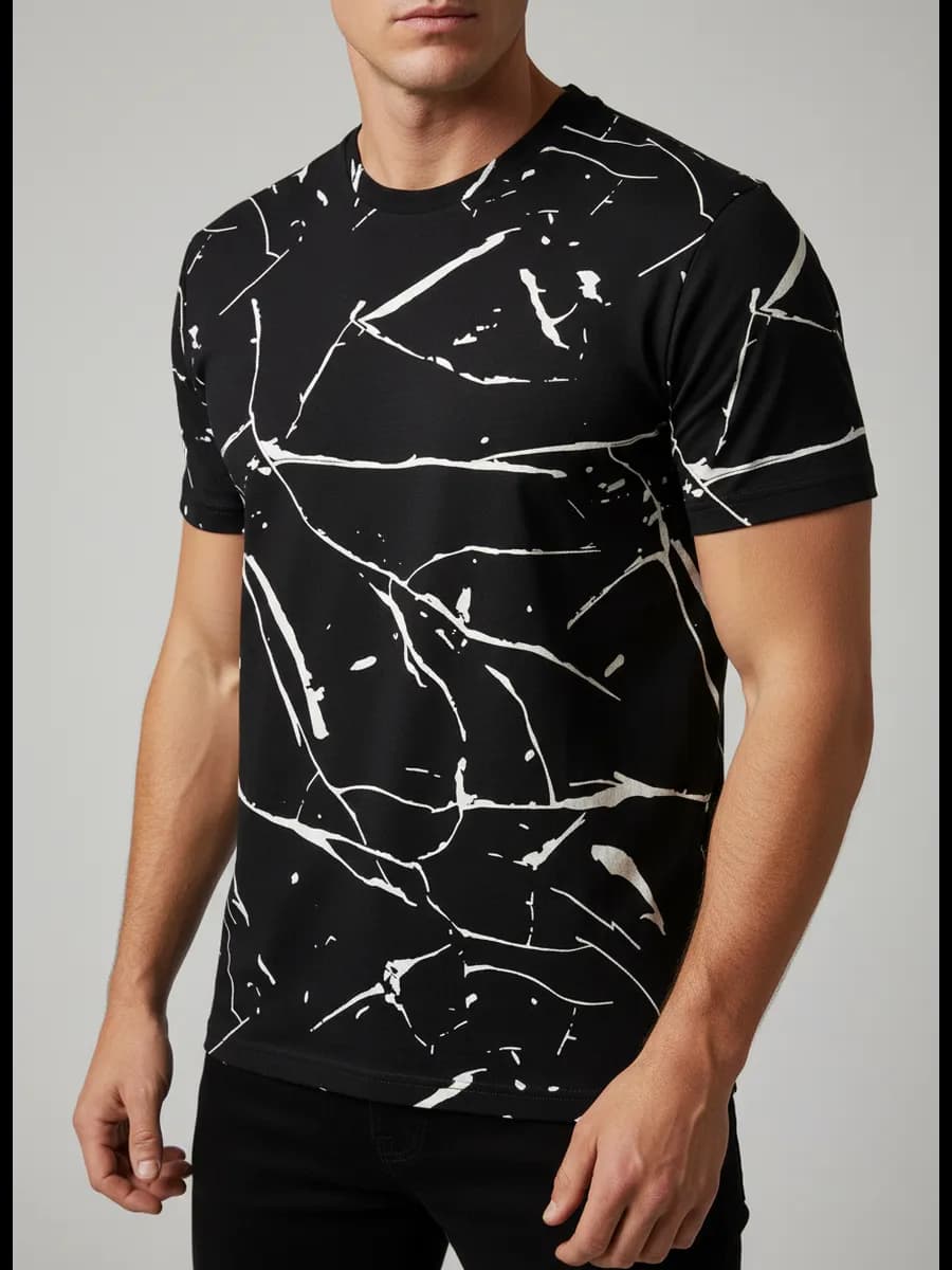 Футболка с принтом базовая хлопок