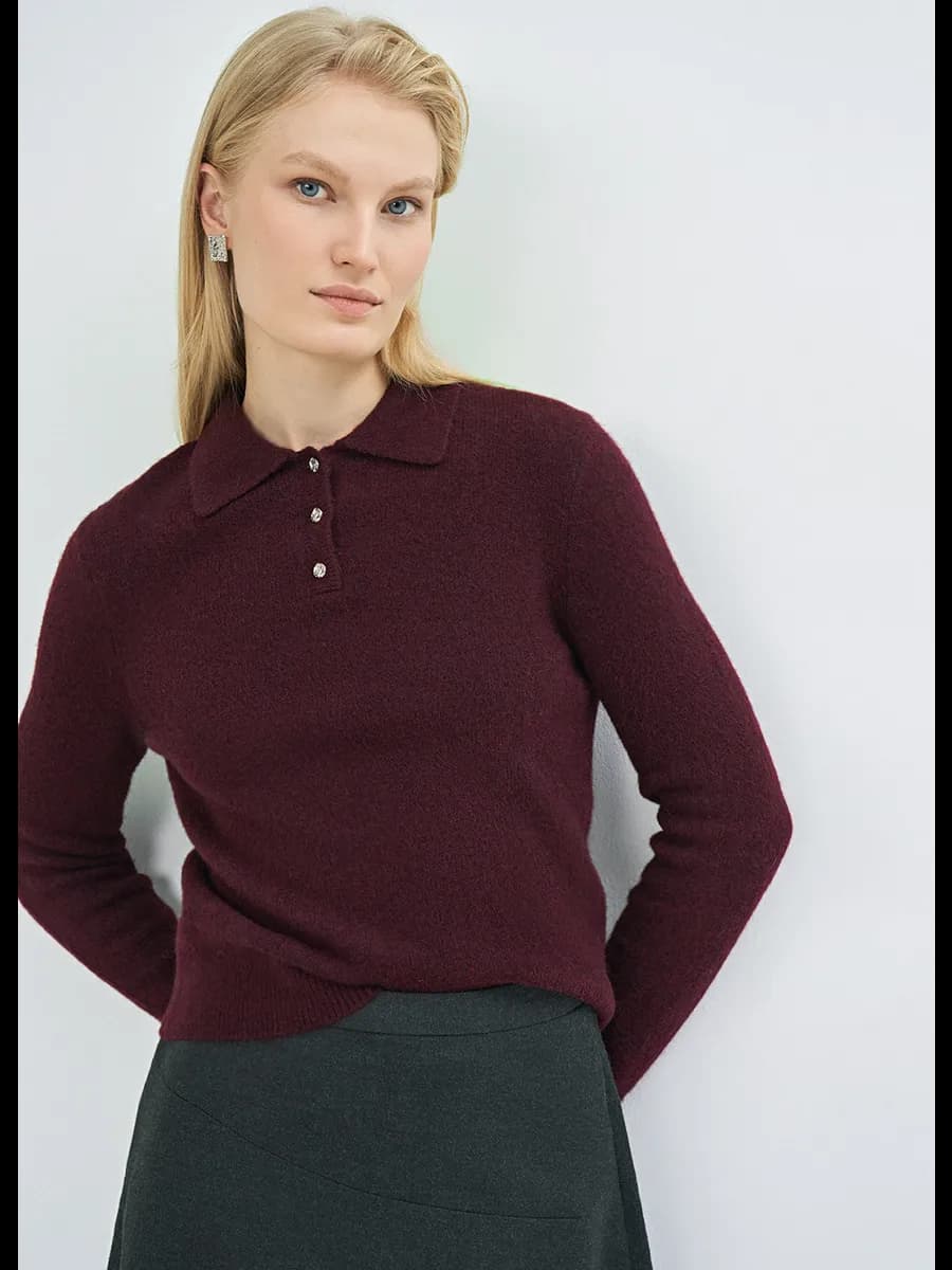 Джемпер с воротником поло - фото 1