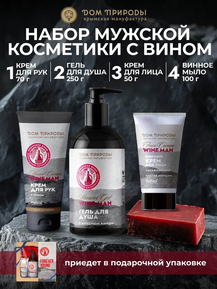 Подарочный набор мужской уходовой косметики Wine Man