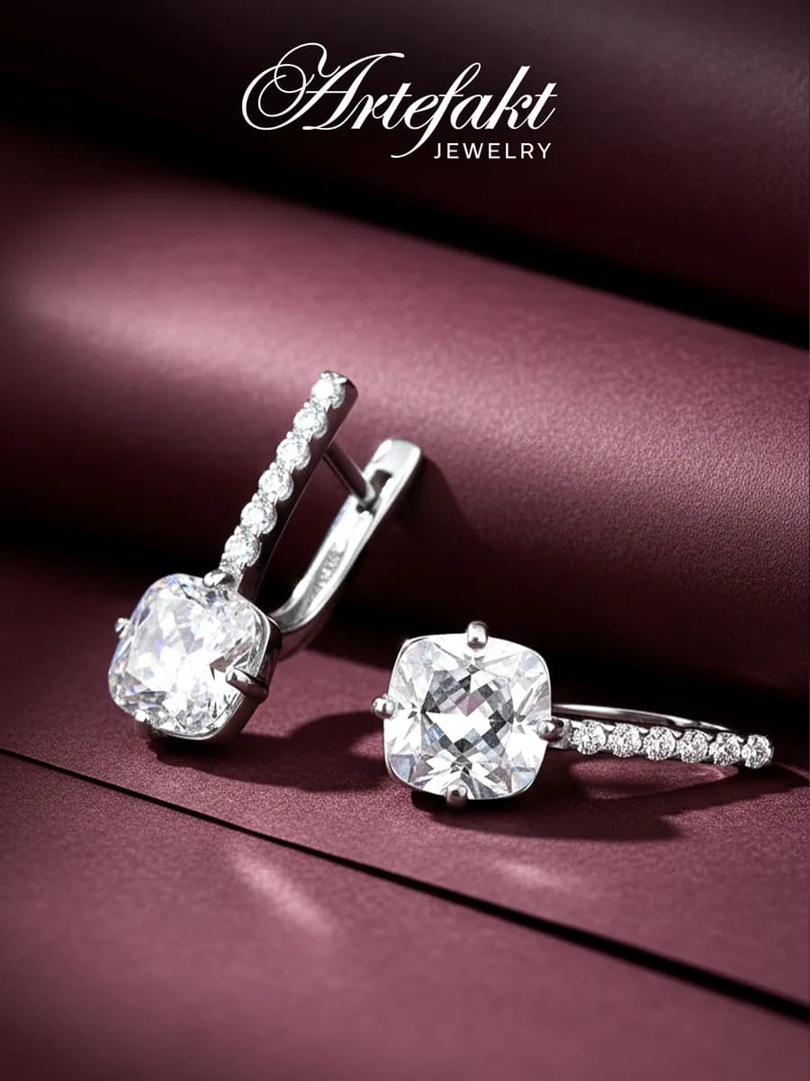 Серьги серебряные с камнем серебро 925