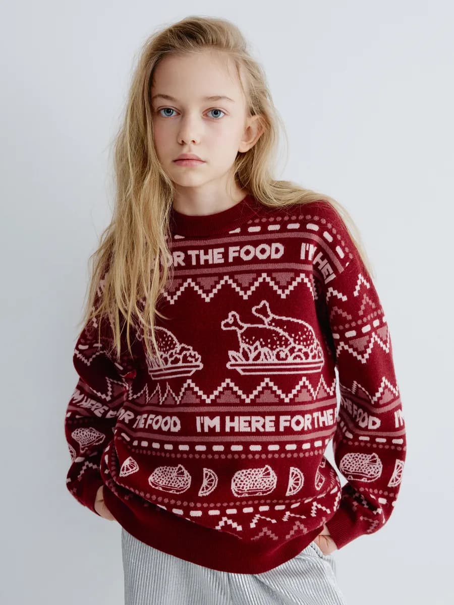 Вязаный джемпер оверсайз новогодний