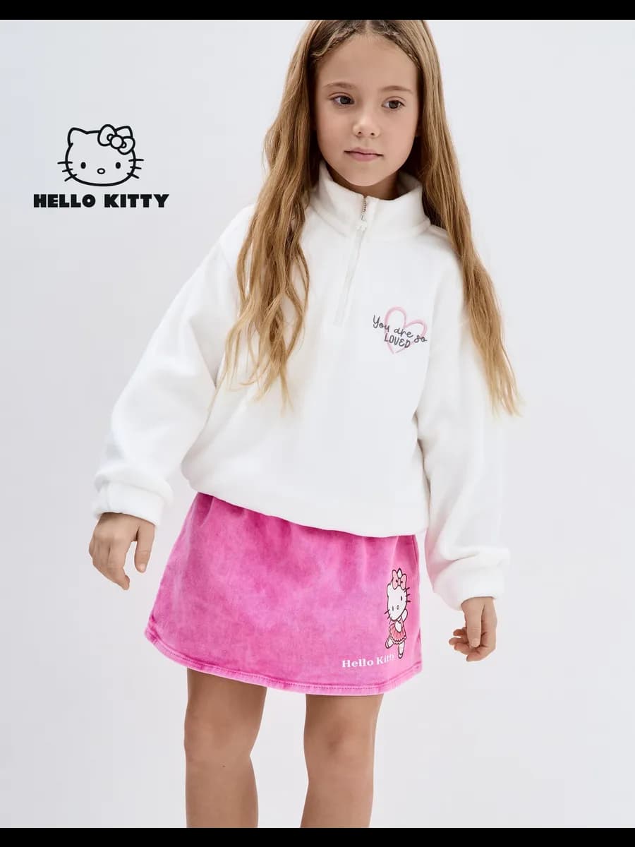 Ярко-розовая юбка с принтом Hello Kitty