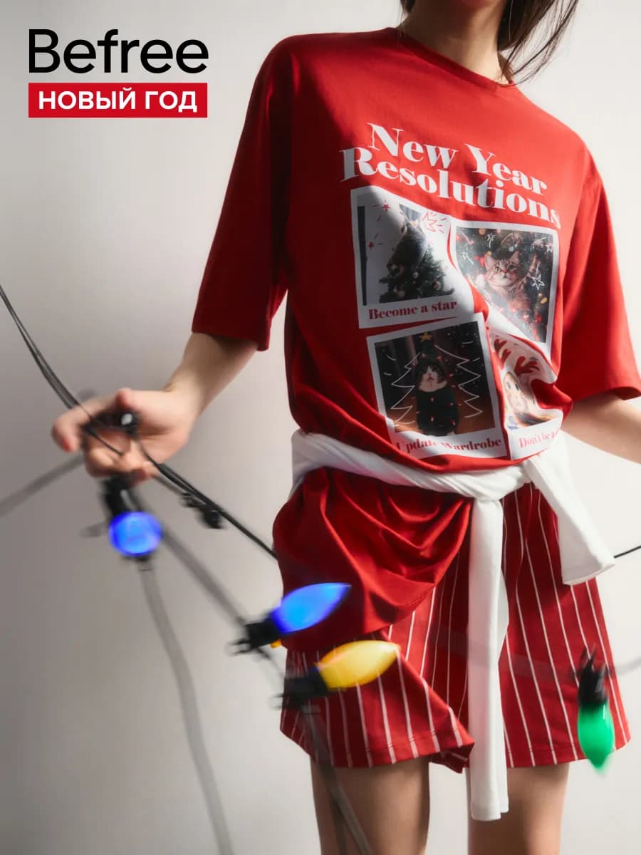 Платье-футболка домашнее с принтом