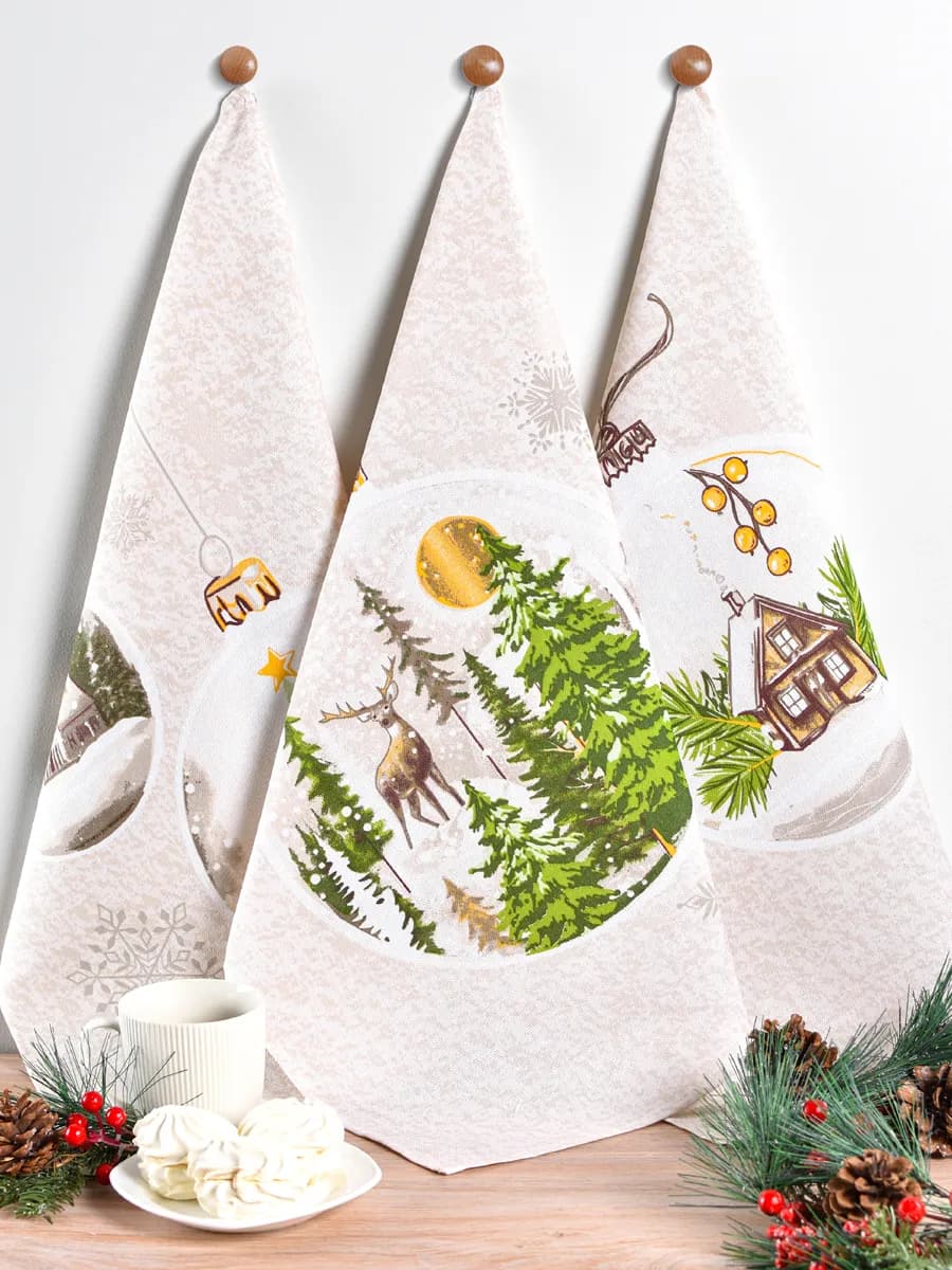 Полотенца кухонные 47х60см 3 шт рогожка