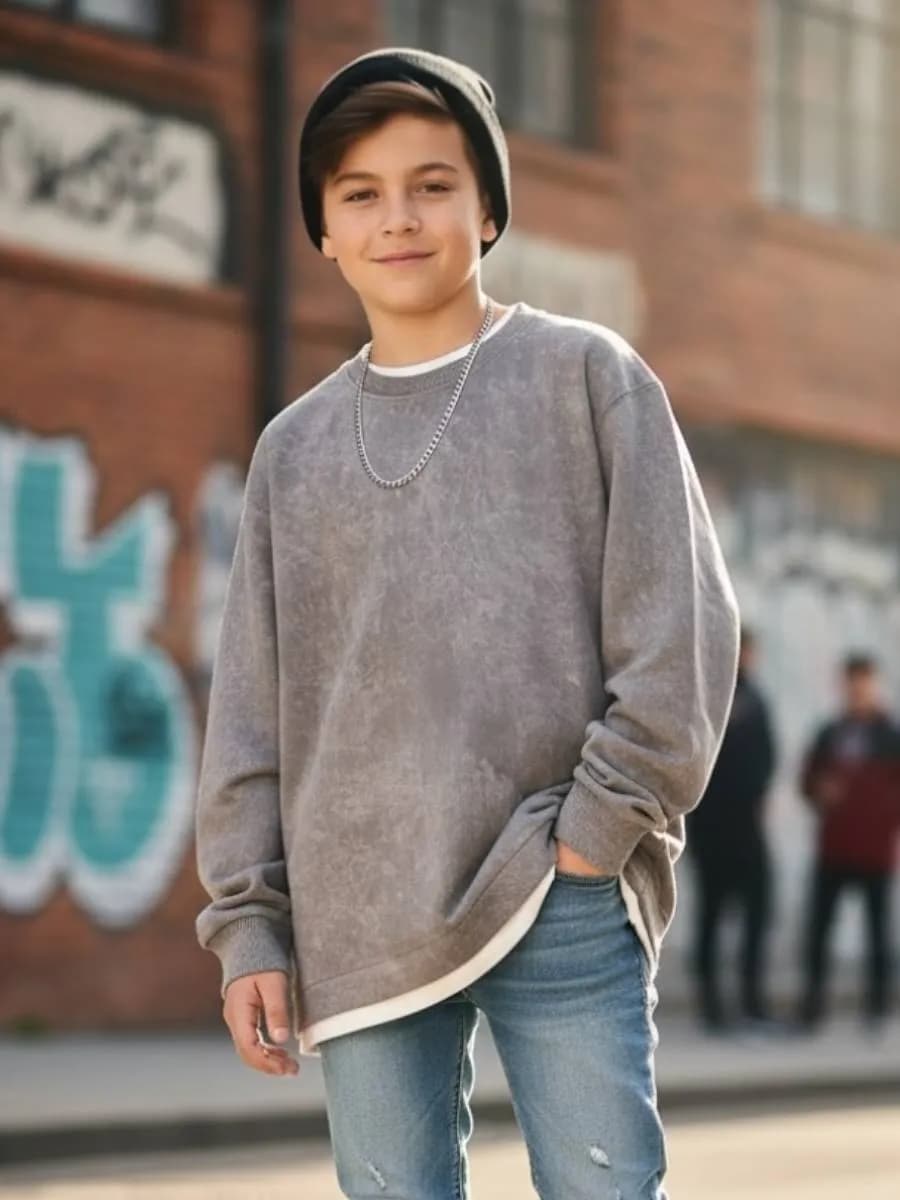 Свитшот для мальчика кофта подростковый с имитацией футболки