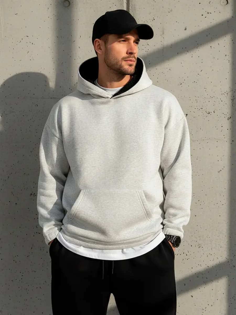 Худи оверсайз с капюшоном и начесом