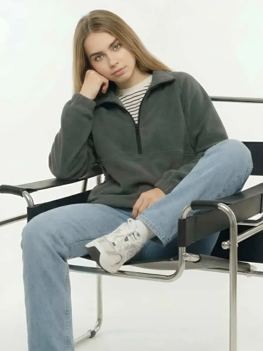 Кофта флисовая зипка полузамок