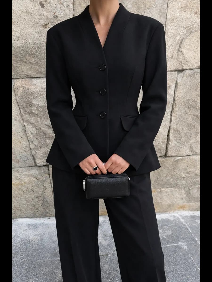 Пиджак классический приталенный с баской