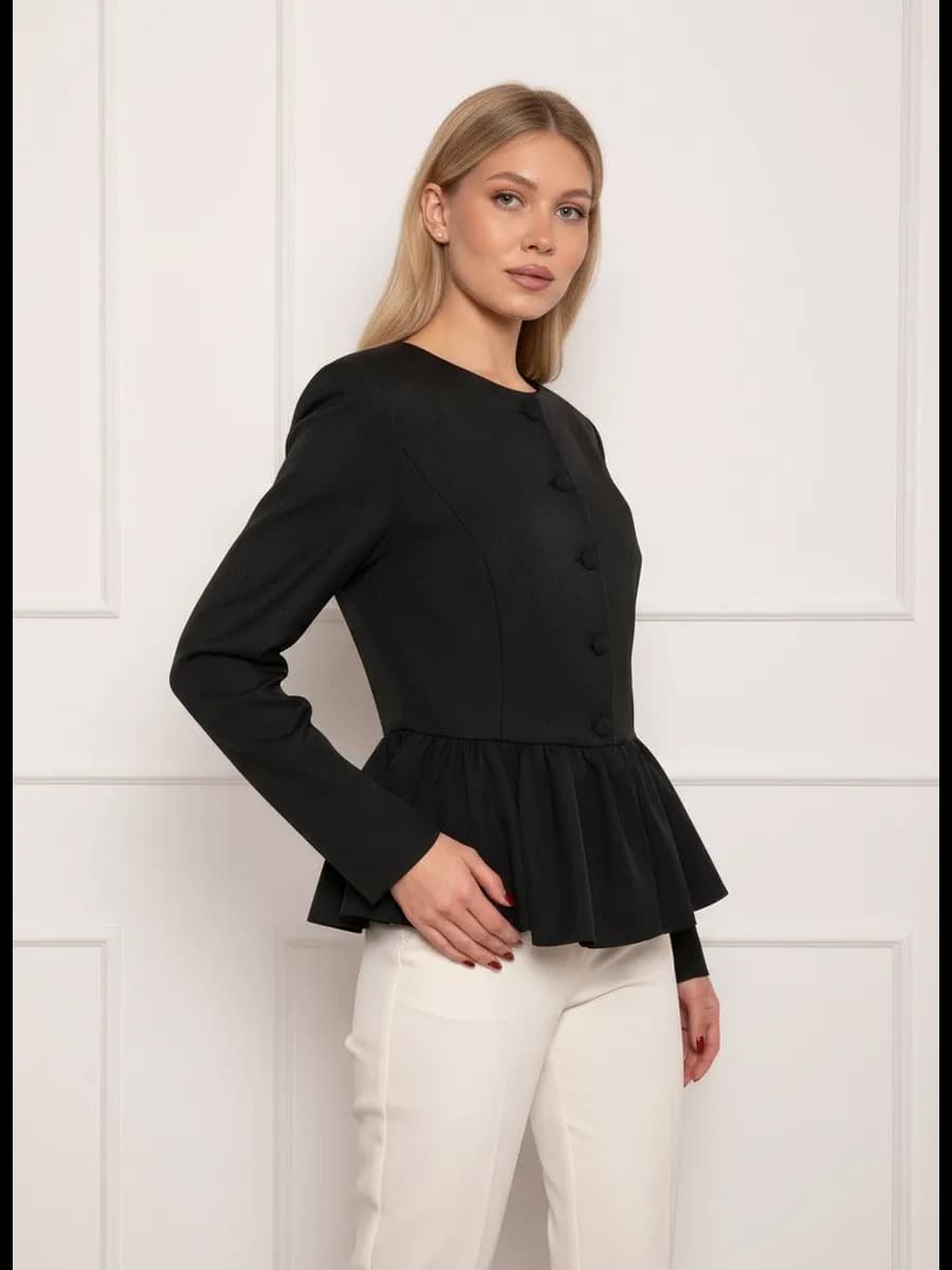 Пиджак жакет приталенный с баской