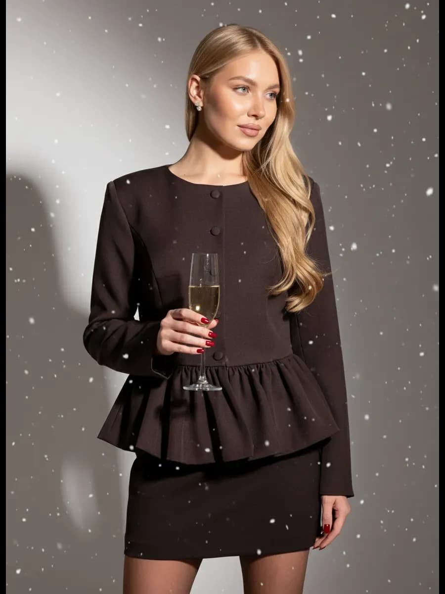 Пиджак жакет приталенный с баской