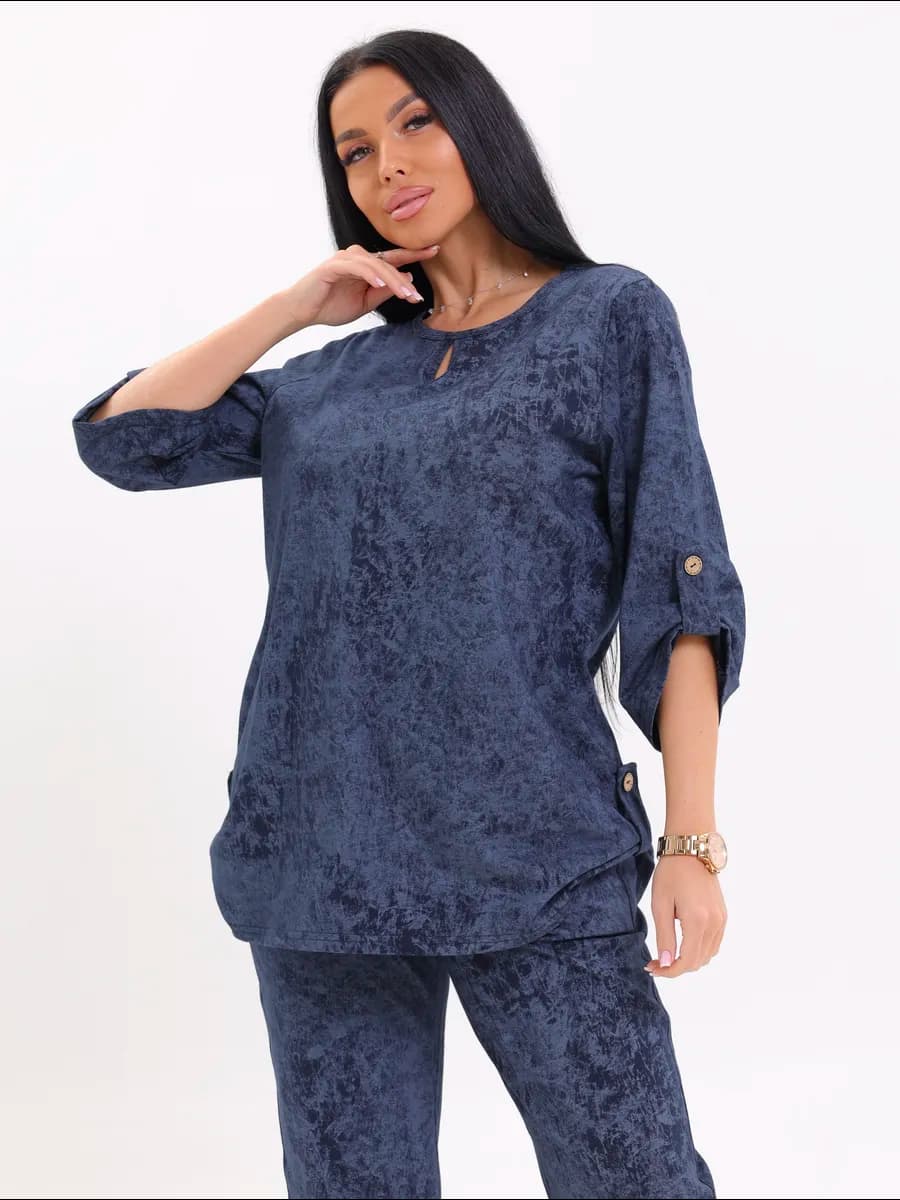 Домашний костюм трикотажный двойка с брюками