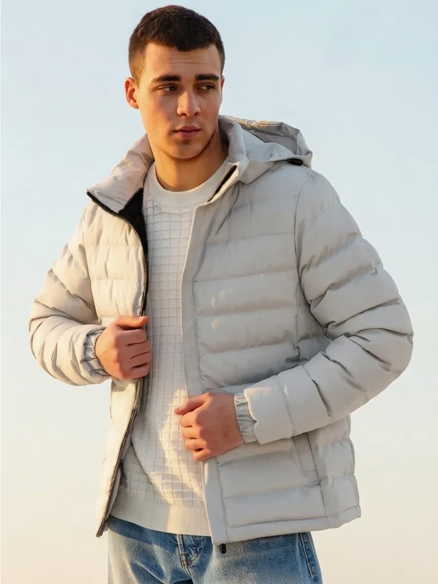 Куртка демисезонная с капюшоном утепленная