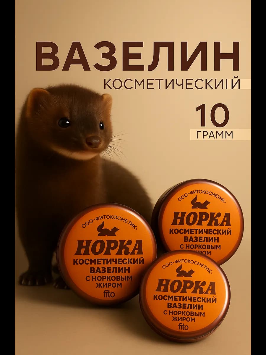Вазелин косметический Норка набор 3 шт
