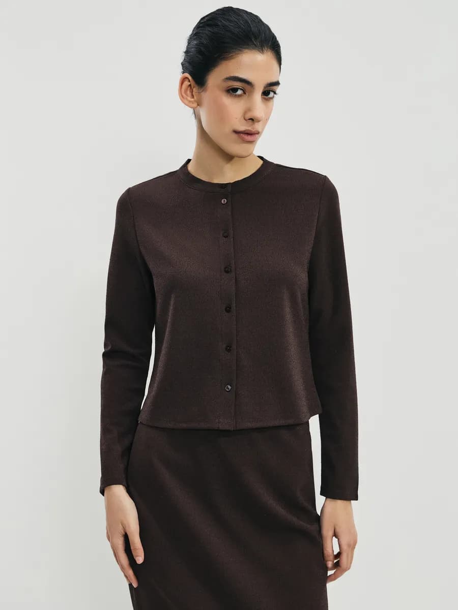 Кардиган трикотажный укороченный вечерний костюм