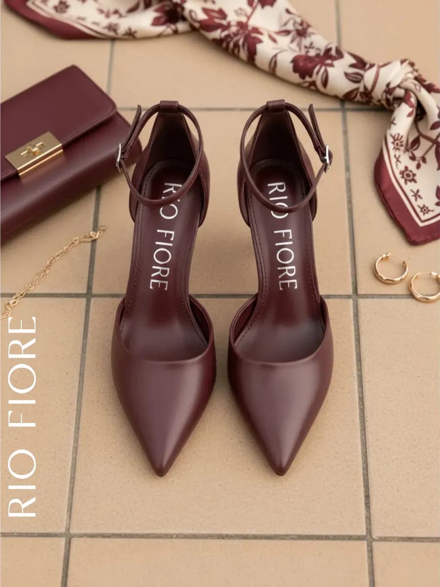 Туфли на каблуке шпильке вечерние с ремешком