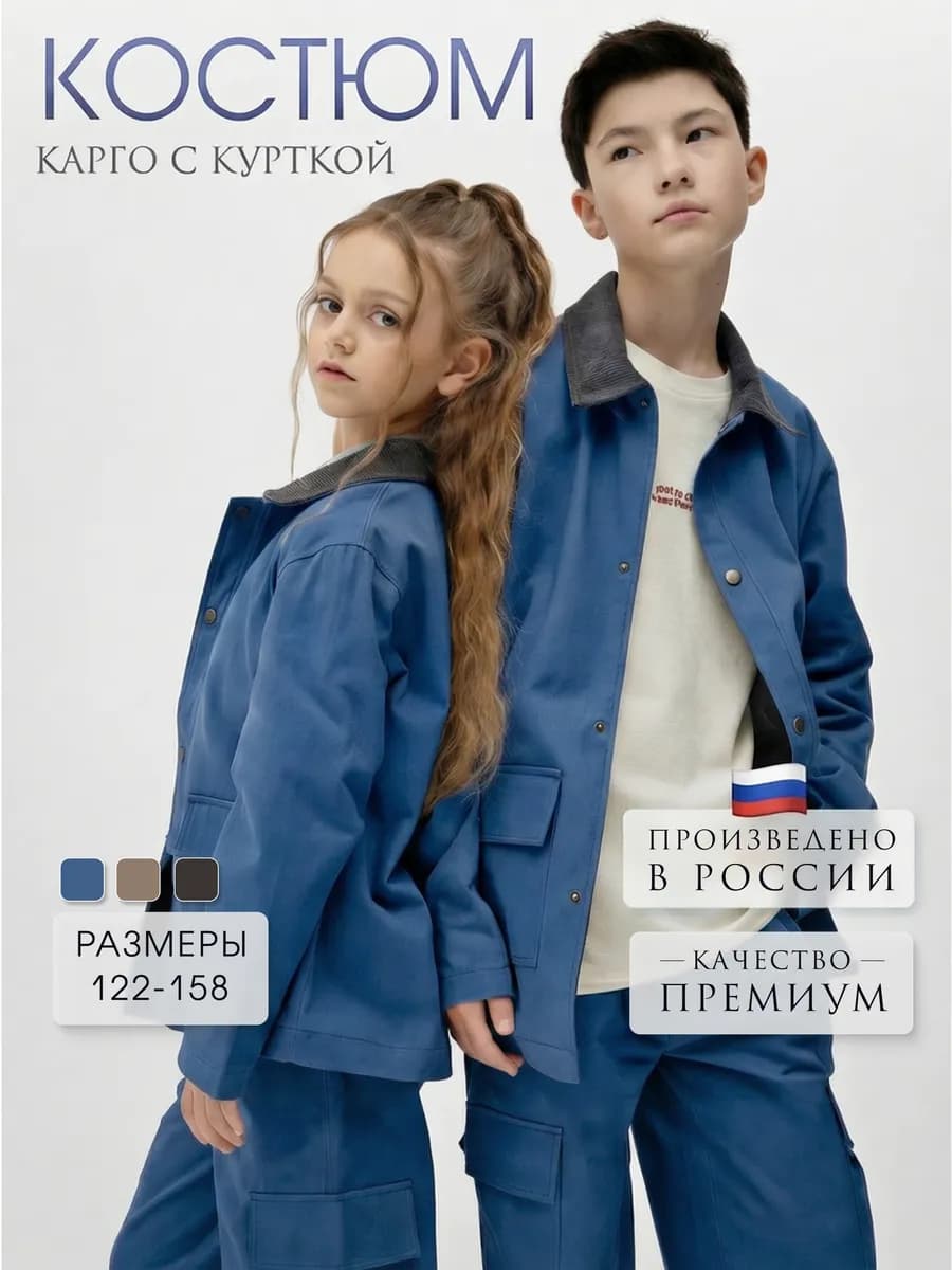 Костюм брючный карго с рубашкой