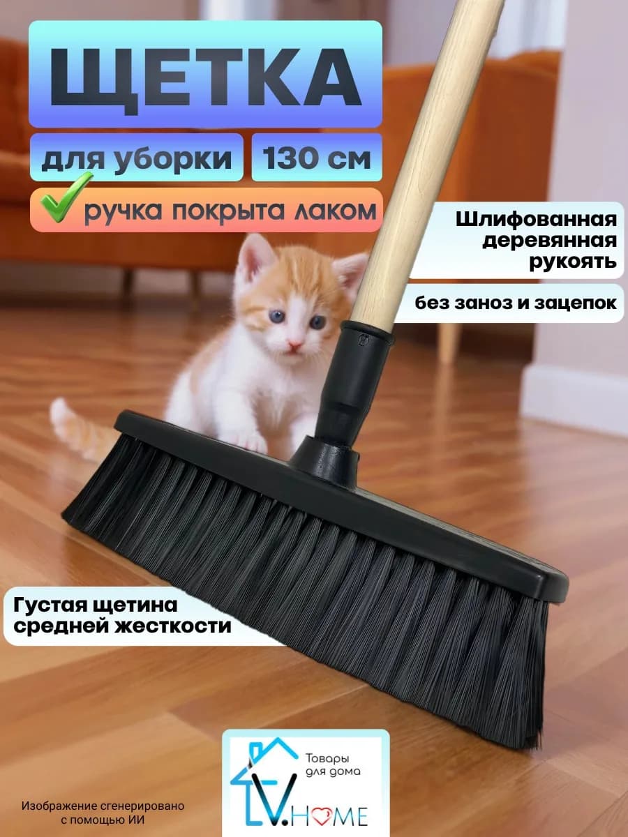 Щетка для уборки и подметания пола с длинной ручкой