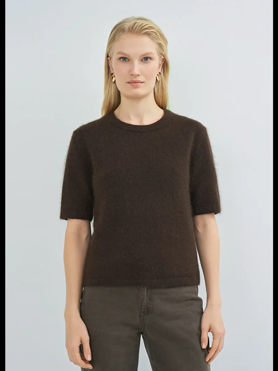 Джемпер вязаный с коротким рукавом