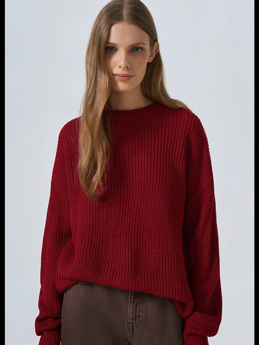 Джемпер бордовый удлиненный