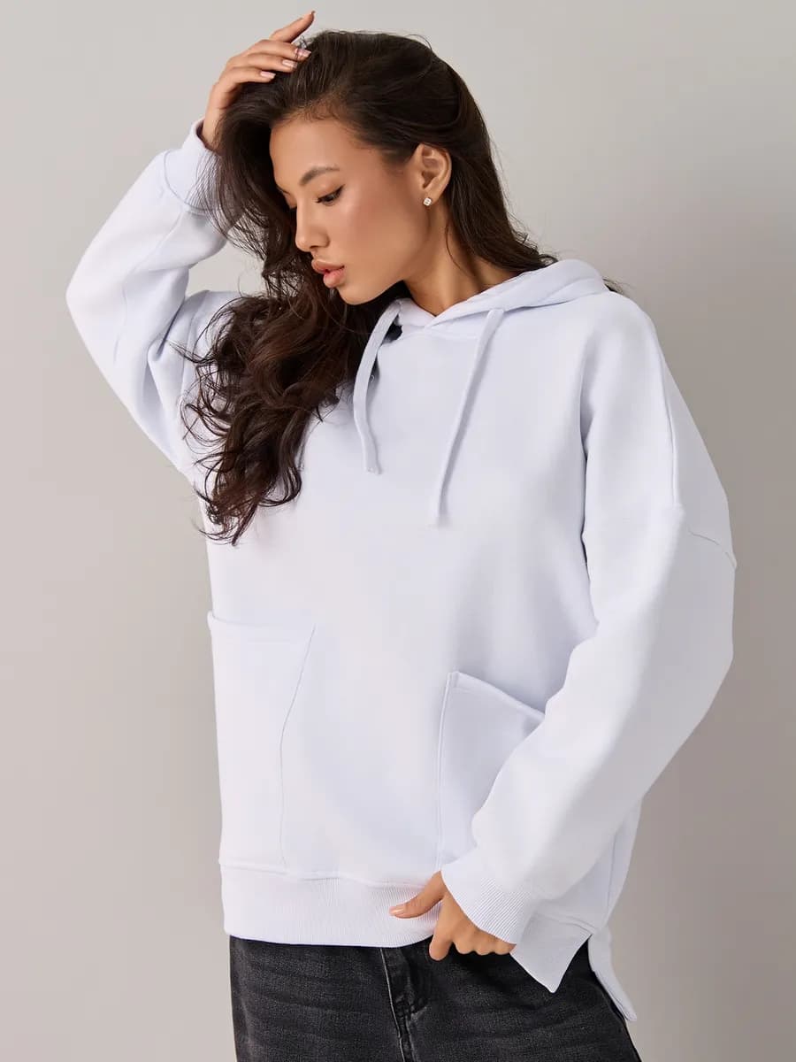 Худи оверсайз с начесом с капюшоном