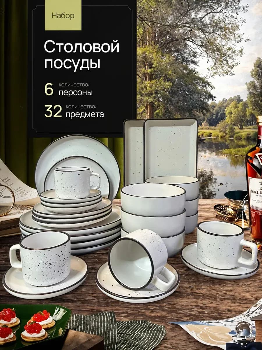 Сервиз столовый, набор посуды столовой