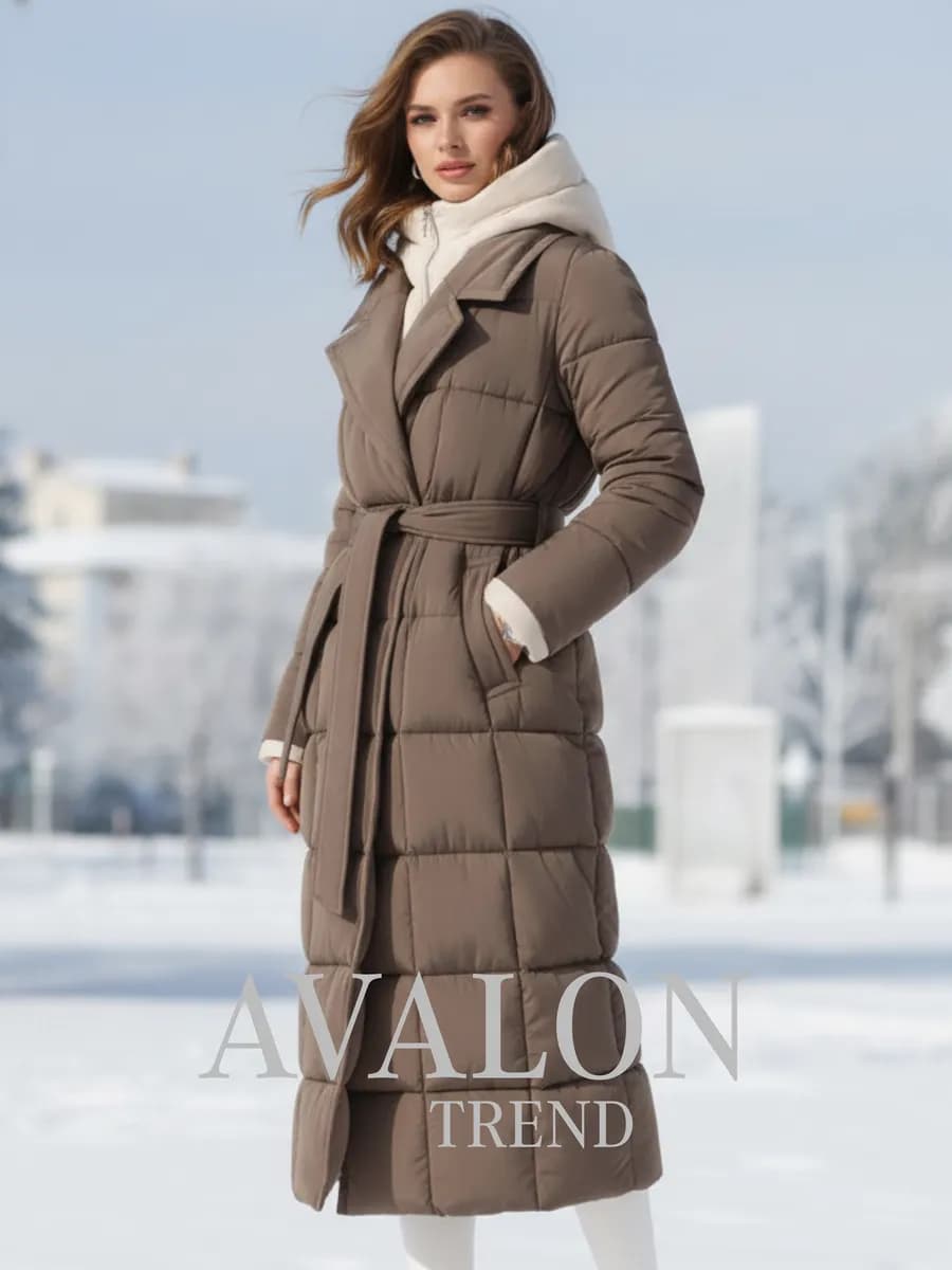 Зимний пуховик с эффектом двухслойности