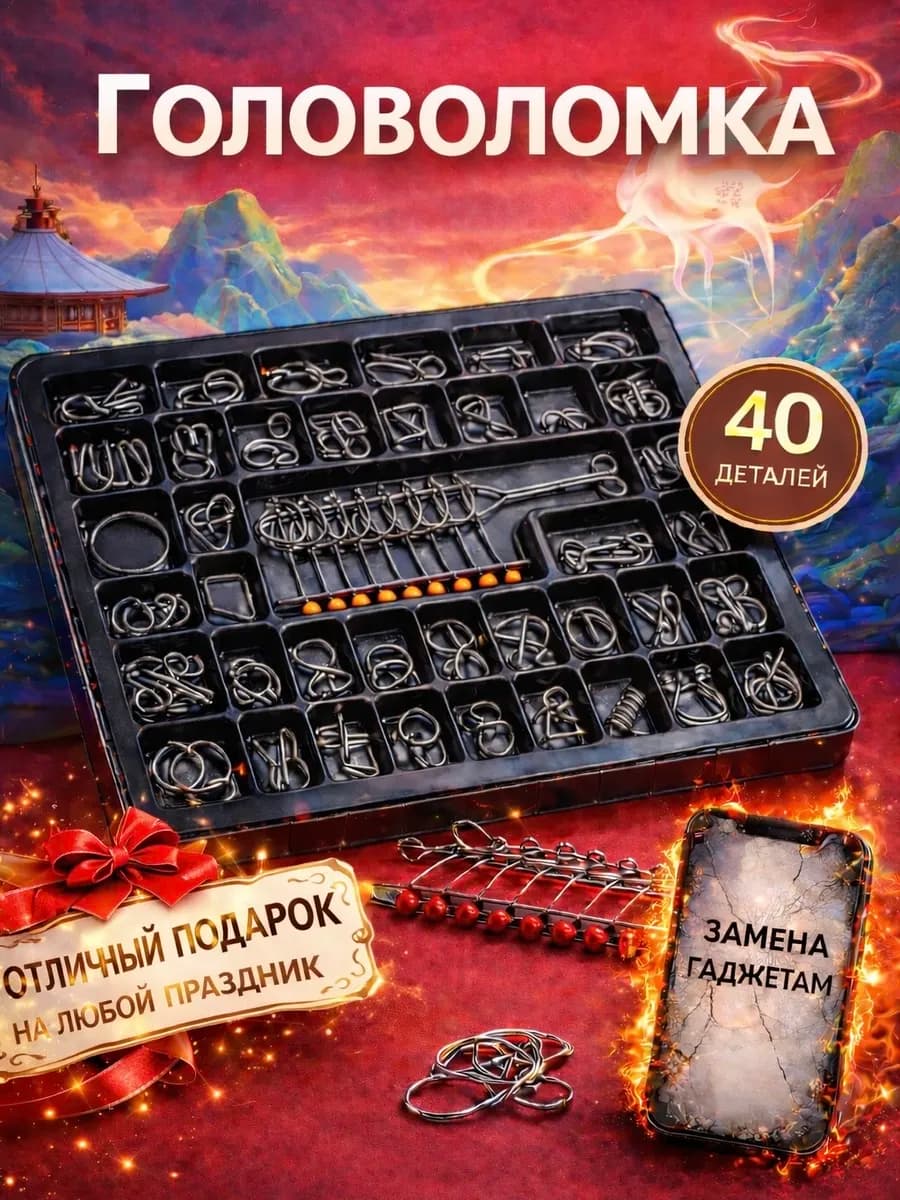 Головоломки металлические 40 шт