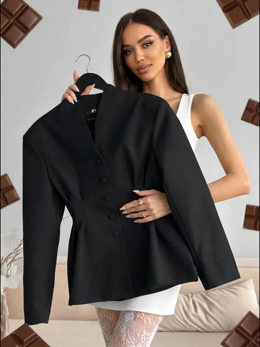 Пиджак приталенный удлиненный