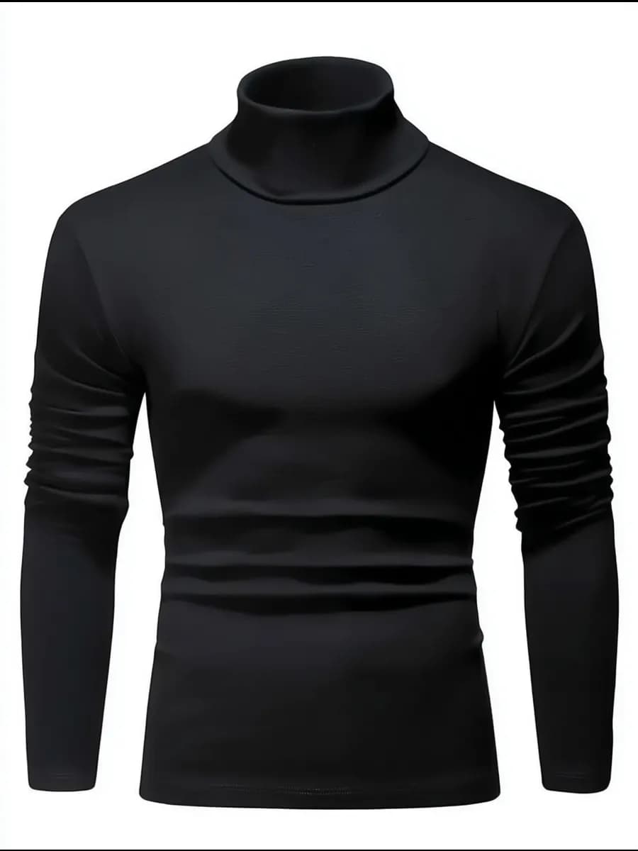 Водолазка с горлом базовая хлопковая приталенный классика