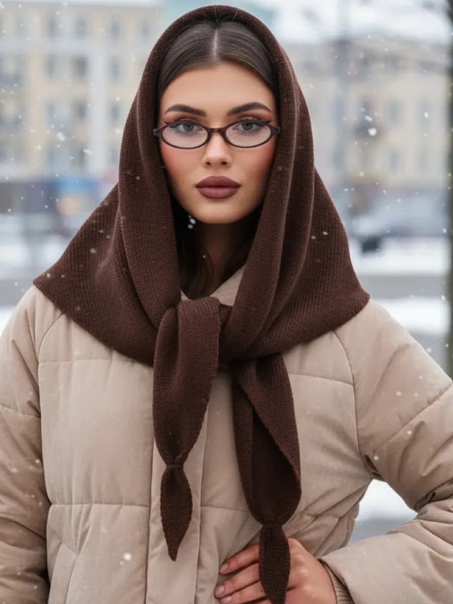 Косынка вязаная женская платок на шею