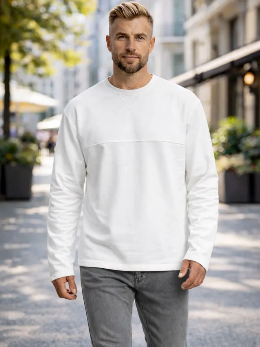 Лонгслив мужской оверсайз хлопок