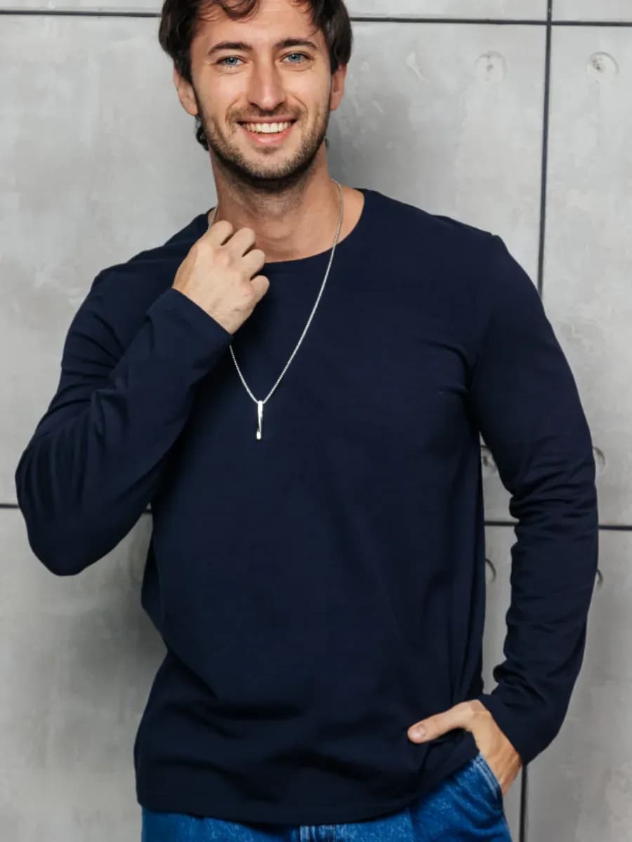 Лонгслив мужской базовый с длинным рукавом