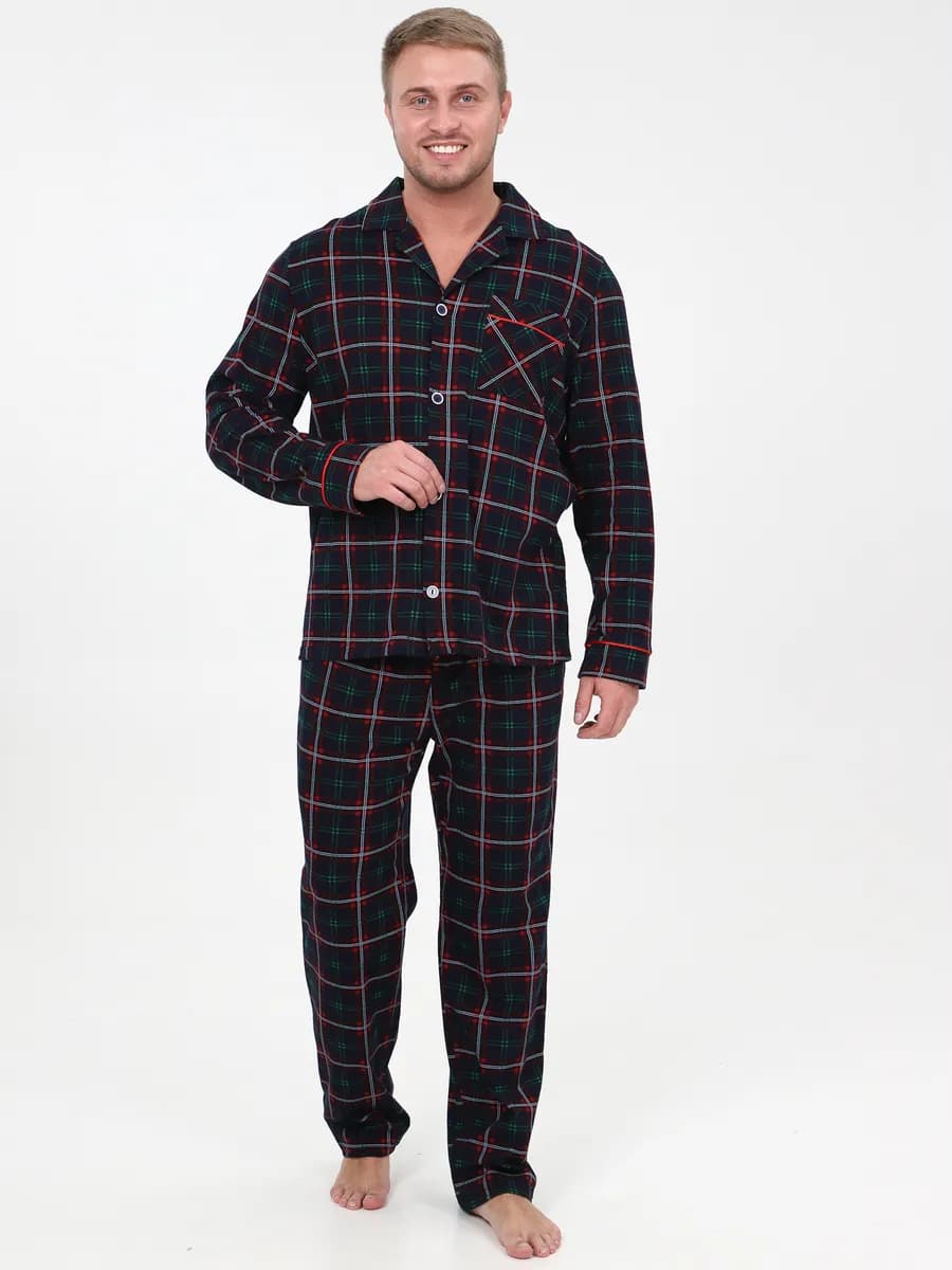 Пижама со штанами домашняя больших размеров новогодняя
