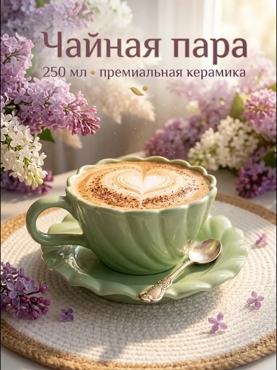 Чайная пара 250 мл чашка блюдце
