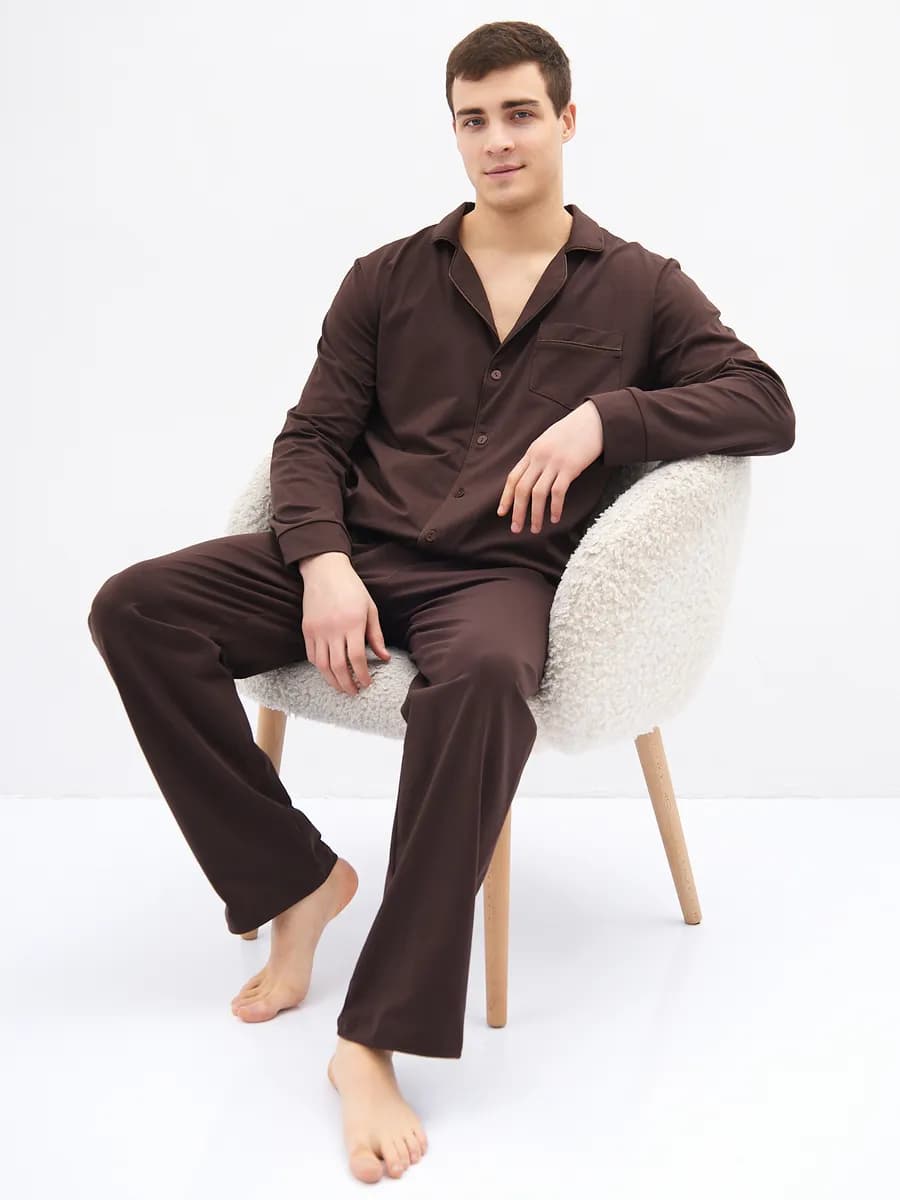 Пижама со штанами и рубашкой домашний костюм