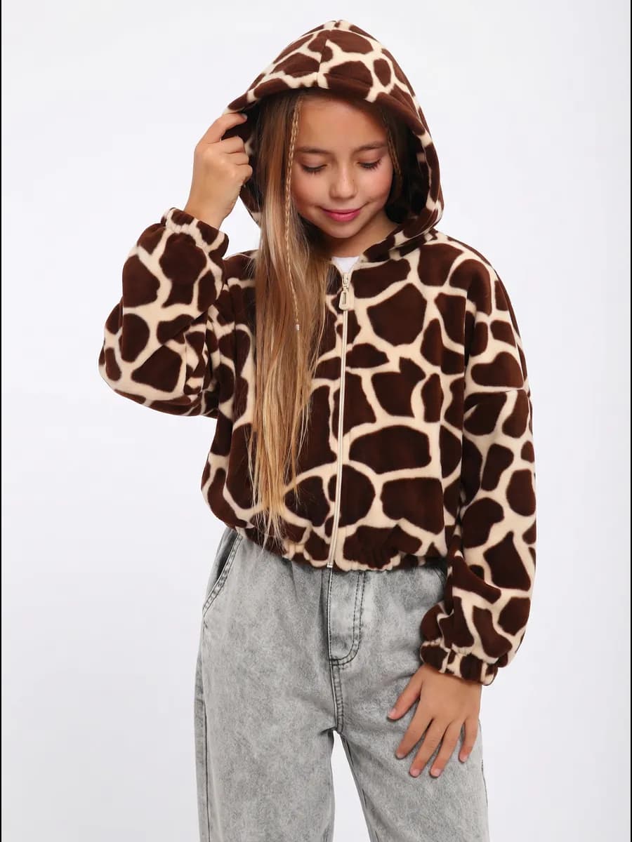 Толстовка флисовая на молнии укороченная