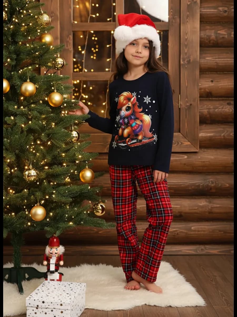 Пижама новогодняя детская со штанами