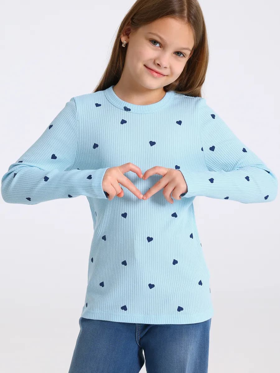 Лонгслив в рубчик хлопок 100%