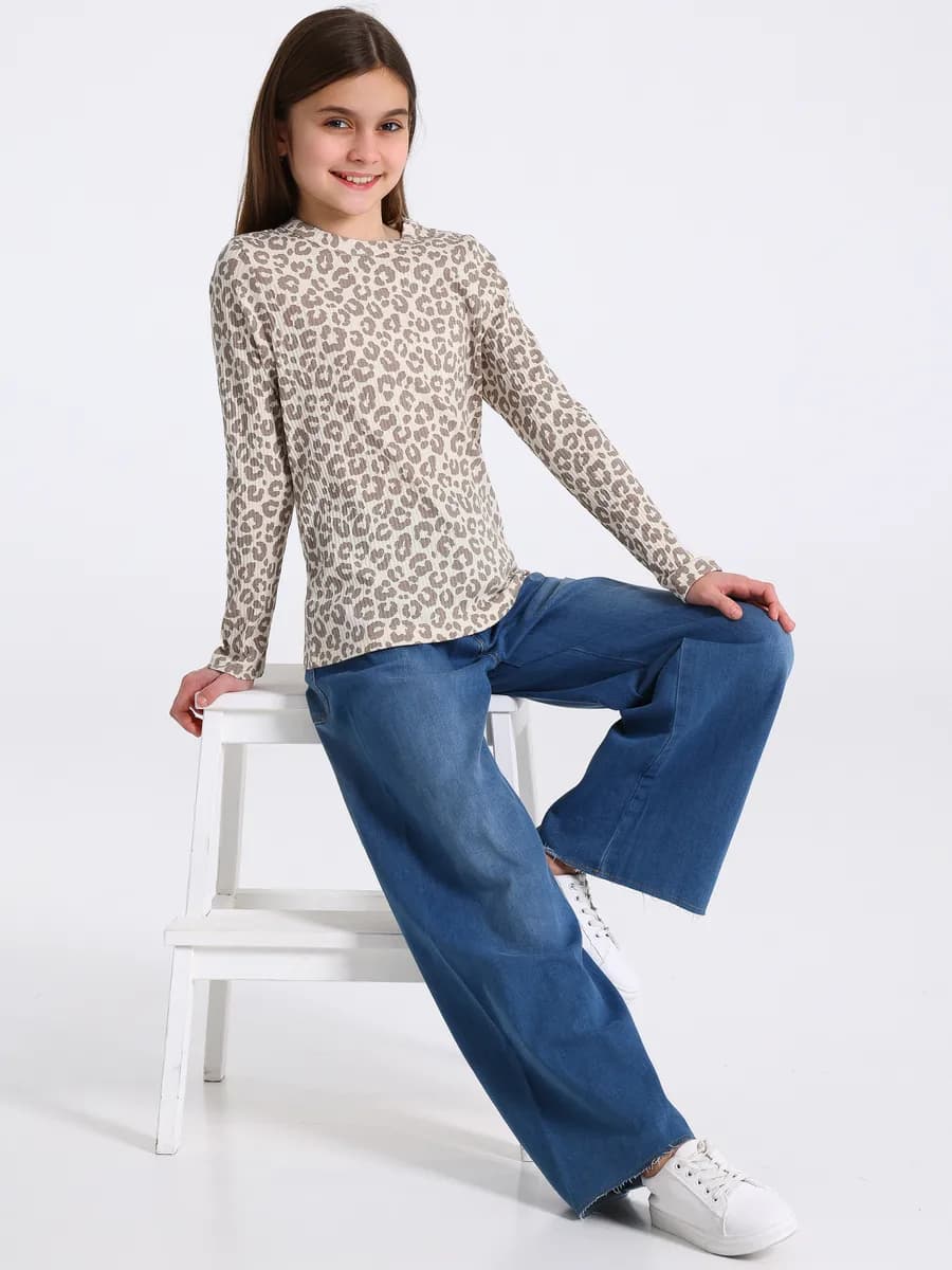 Лонгслив в рубчик хлопок 100%