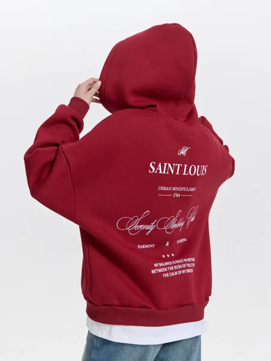 Худи оверсайз с принтом SAINT LOUIS