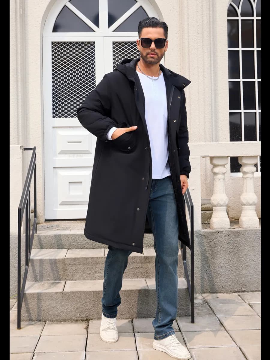 Куртка демисезонная с капюшоном удлиненная