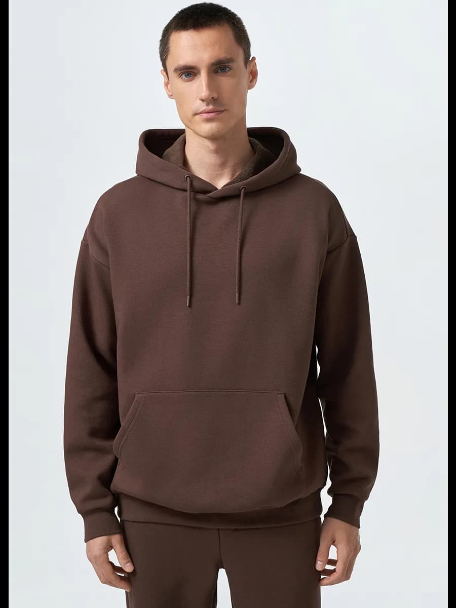 Толстовка коричневая с капюшоном