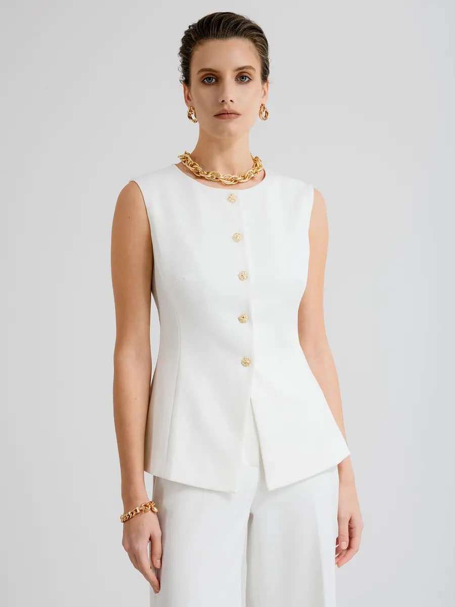 Жилет костюмный удлиненный приталенный