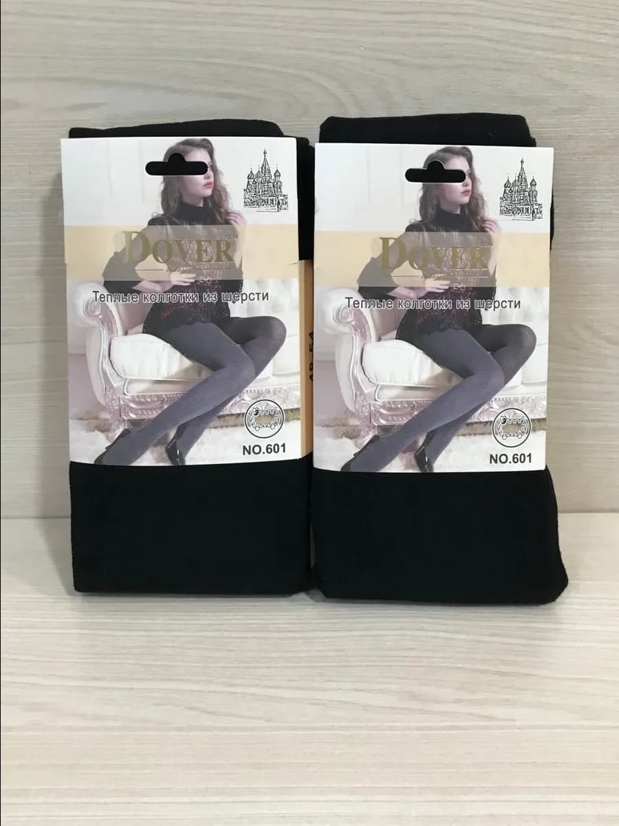 Колготки Довер теплые шерстяные черные 2 шт
