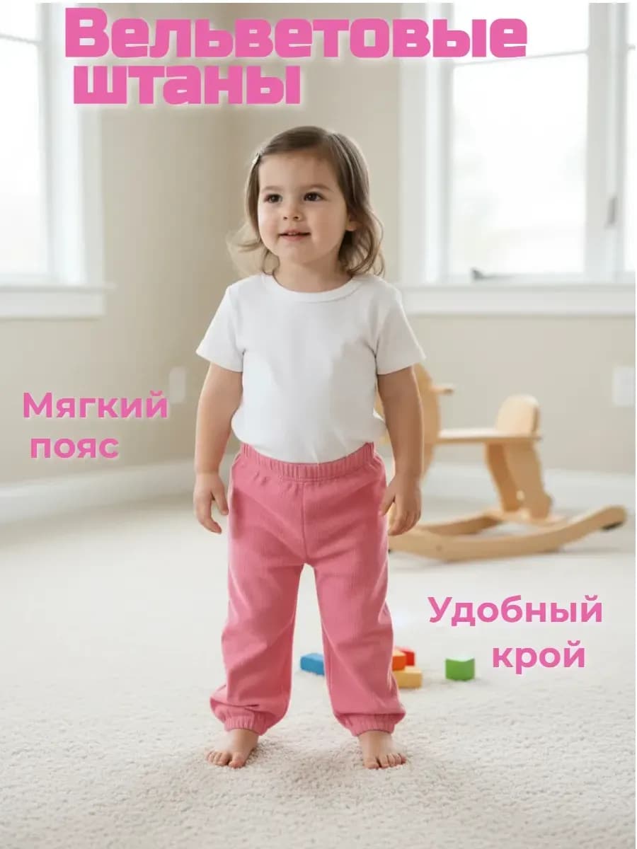 Брюки вельветовые детские джоггеры