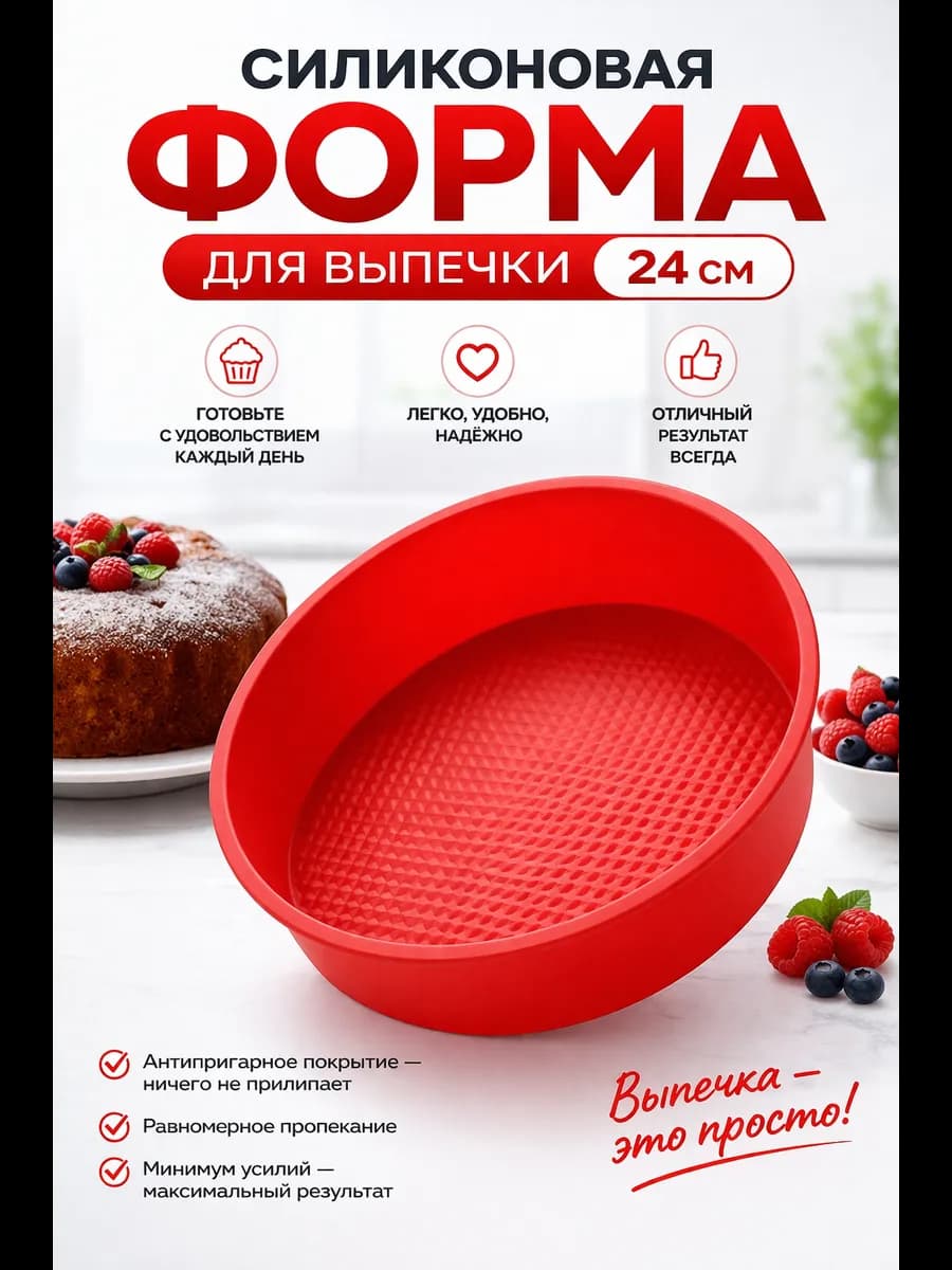 Форма силиконовая для бисквитов